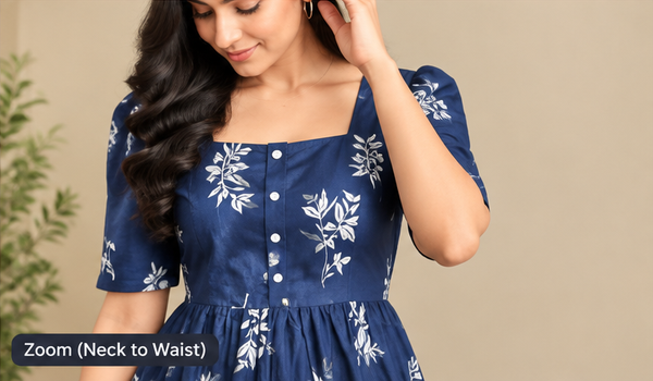 Women's Black Floral Printed Fit & Flare Midi Dress