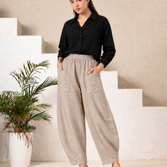 Women Cotton Balloon Fit Pants