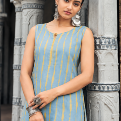 Largish Stylish women’s striped A-line Cotton Dress