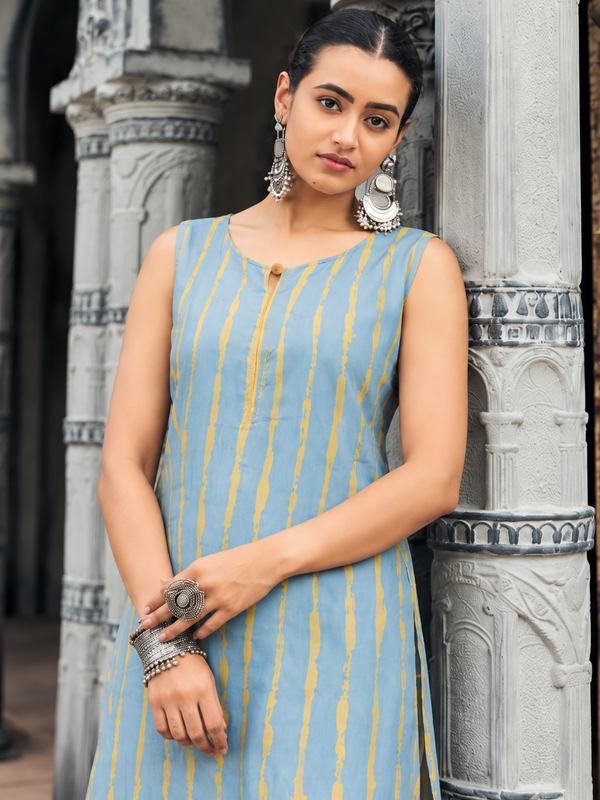 Largish Stylish women’s striped A-line Cotton dress