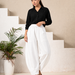 Women Cotton Balloon Fit Pants