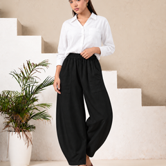 Women Cotton Balloon Fit Pants