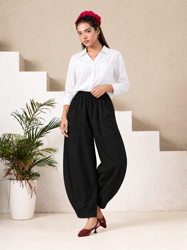 Women Cotton Balloon Fit Pants