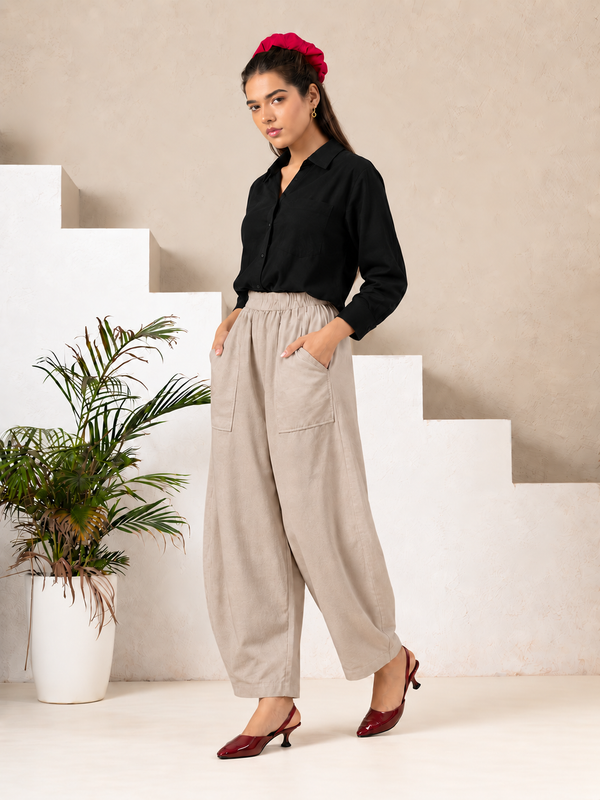 Women Cotton Balloon Fit Pants