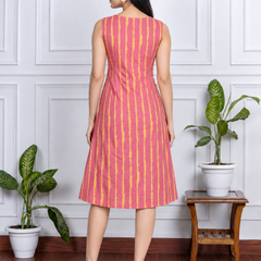 Largish Stylish women’s striped A-line Cotton Dress