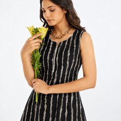 Largish Stylish women’s striped A-line Cotton Dress