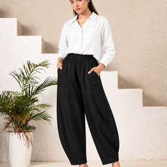 Women Cotton Balloon Fit Pants