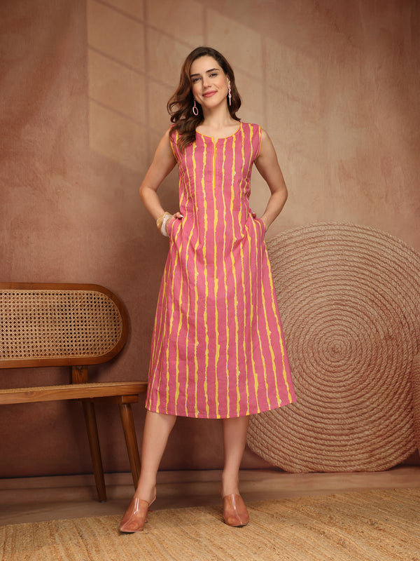 Largish Stylish A-line Cotton Dress for Womens