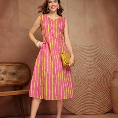 Largish Stylish A-line Cotton Dress for Womens