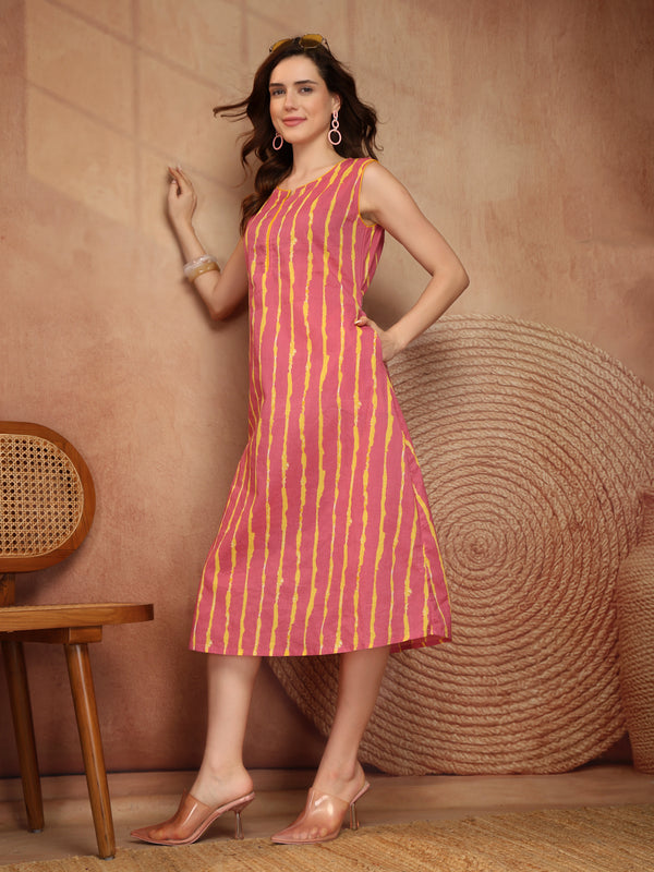 Largish Stylish A-line Cotton Dress for Womens