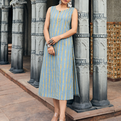 Largish Stylish women’s striped A-line Cotton Dress