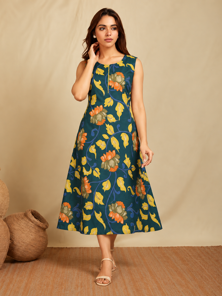 Largish Stylish A-line Cotton Dress for Womens