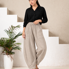 Women Cotton Balloon Fit Pants