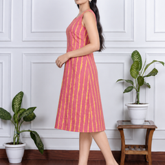 Largish Stylish women’s striped A-line Cotton dress