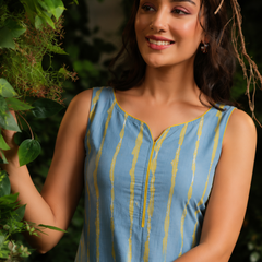 Largish Stylish women’s striped A-line Cotton dress