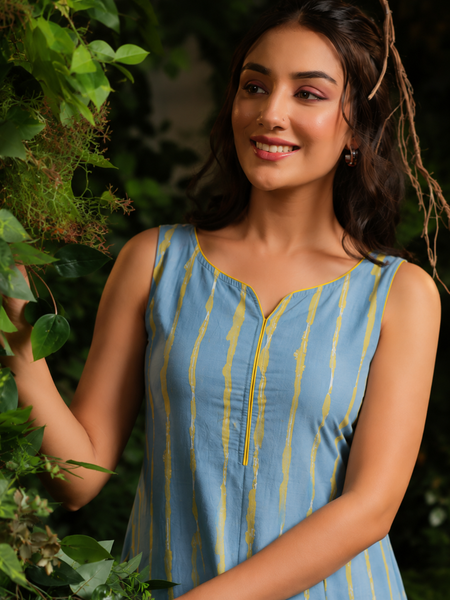 Largish Stylish women’s striped A-line Cotton dress