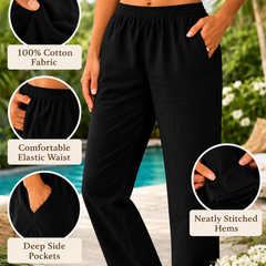 Cotton Flex Straight Fit Pant for Women