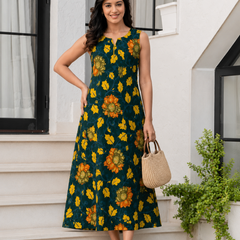Largish Stylish A-line Cotton Dress for Womens