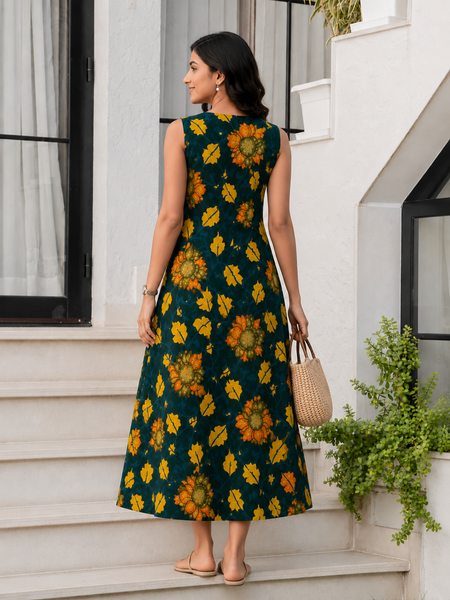 Largish Stylish A-line Cotton Dress for Womens
