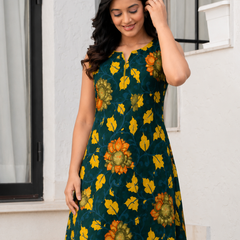 Largish Stylish A-line Cotton Dress for Womens