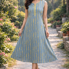 Largish Stylish A-line Cotton Dress for Womens