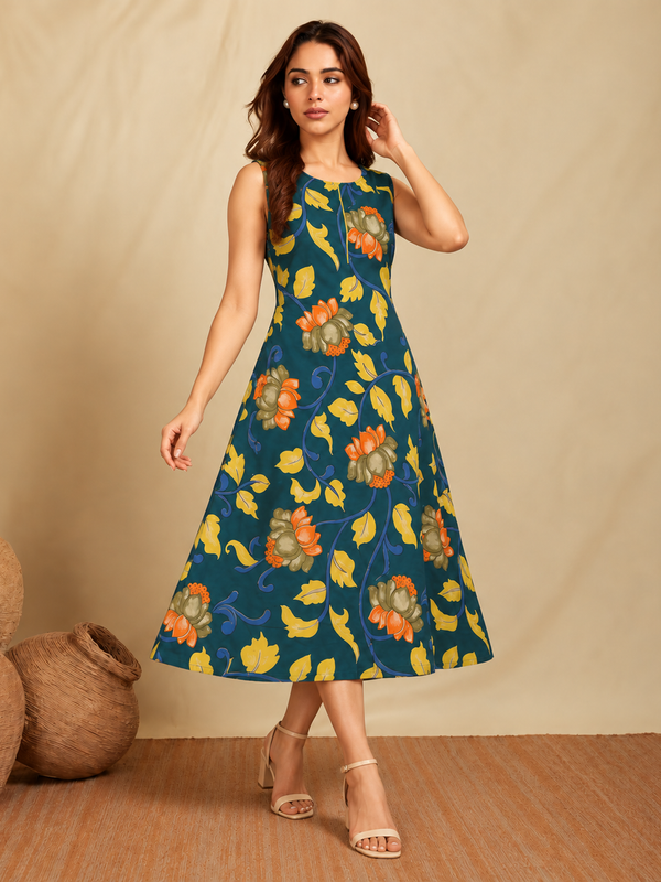 Largish Stylish A-line Cotton Dress for Womens