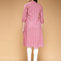 Largish Pink Cotton Foil Print Shrug