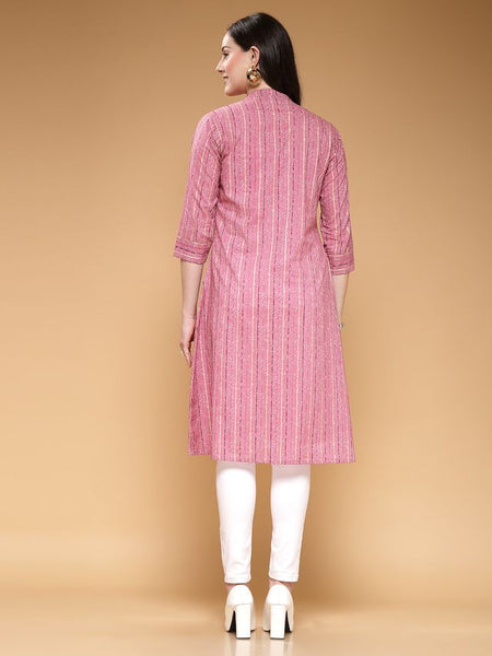 Largish Pink Cotton Foil Print Shrug