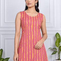 Largish Stylish women’s striped A-line Cotton Dress