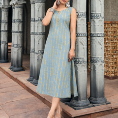 Largish Stylish women’s striped A-line Cotton Dress