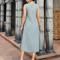 Largish Stylish women’s striped A-line Cotton Dress