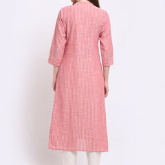 Largish Cotton Red A-line Kurta