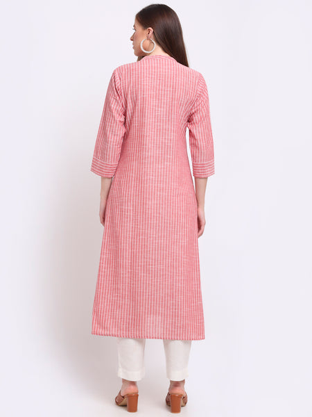 Largish Cotton Red A-line Kurta