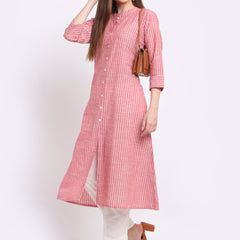 Largish Cotton Red A-line Kurta