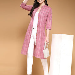 Largish Pink Cotton Foil Print Shrug