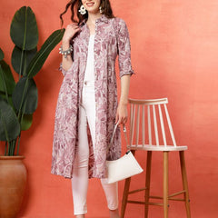 Largish Women's Western Purple Cotton Printed Shrug
